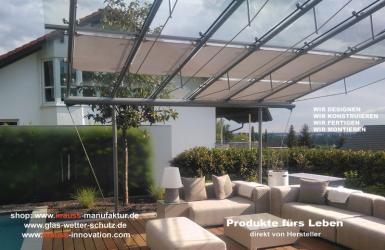 Terrassendach, Glasdach, Glaspunkthalter, Sonnenschutz, Überdachung,