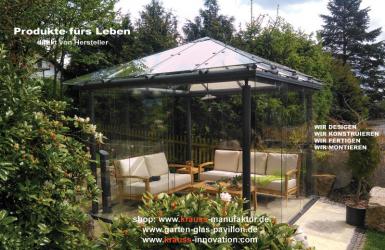 Glas-Pavillon, Sturmsicher, Nur-Glas-Schiebetüren, Glaspavillon, Pavillon, Glas,
