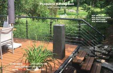 Douglasie Rollrost geölt, Relinggeländer, Gartentreppe, Terrassendeck, Terrasse,