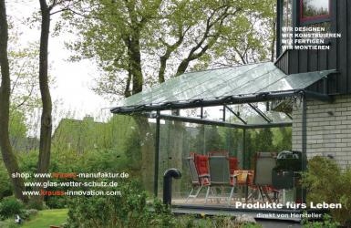 GWS GLAS-SCHIEBETÜREN, Glasdach, Windschutz, Terrasse, Überdachung, Glas,