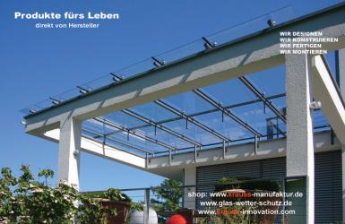 Betonkranz GLASDACH, Überdachung, Glas, Terrassendach, Terrasse,