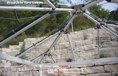 Glaspyramide, Pavillondach, 4-Eck Pavillon, Glaspavillon, Glas,