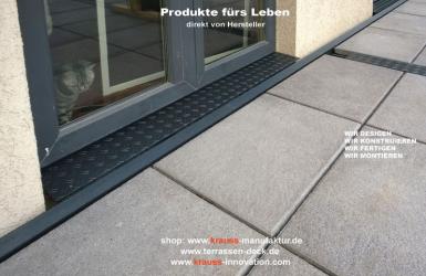 Barrierefreier-Übergang, Feinsteinplatten, behindertengerecht, Terrasse,
