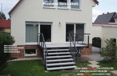 Reling-Geländer, Hochpaterr, Grantplatten, Terrasse, Terrassendeck,