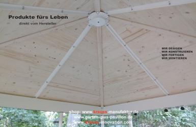 Massivholzdach, Pavillonholzdach, Pavillon, Windschutz,