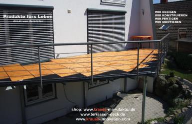 Dreieck Terrassendeck, Belag Gitterrost, Rollroste, Terrasse,
