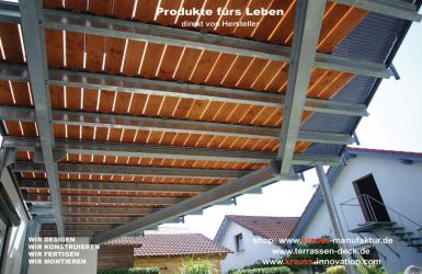 Dreieckkonstruktion, Terrassendeck, Rollrost-Belag, Terrasse,