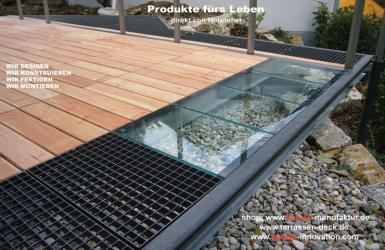 TERRASSENRANDPROFIL, Rollroste, Gitterroste, Glasmodule, Terrassendeck,