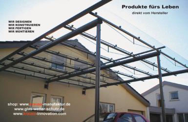 GLAS CARPORT, WOHNMOBIL CARPORT, Glasdach, Überdachung, Glas,