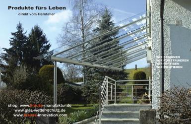 GWS Glasvordach, transparentes Vordach, Glasdach, Eingangsüberdachung, Glas,