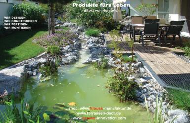 Naturschutz, Teichbau, Teichplanung, Terrasse, Terrassendeck,