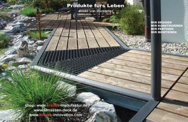 Schwebender Gartensteg, völlig losgelöst, Terrasse, Terrassendeck, schwebend,