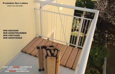Hängebalkon, Balkonbelag, Riffelblech Duett, Staketengeländer, Balkongeländer,