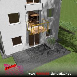 Hängebalkon mit Douglasienbelag, Reling-Geländer 
