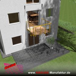 Hängebalkon mit Douglasienbelag, Reling-Geländer 