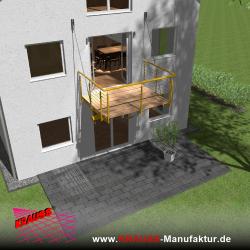 Hängebalkon mit Douglasienbelag, Reling-Geländer 