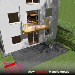 Hängebalkon mit Douglasienbelag, Reling-Geländer 