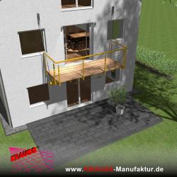 Hängebalkon mit Douglasienbelag, Reling-Geländer 
