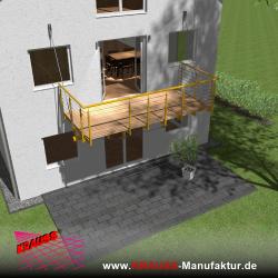 Hängebalkon mit Douglasienbelag, Reling-Geländer 
