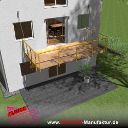 Hängebalkon mit Douglasienbelag, Reling-Geländer 