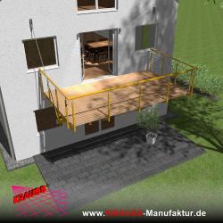 Hängebalkon mit Douglasienbelag, Reling-Geländer 