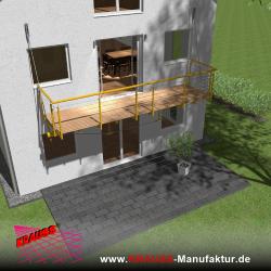 Hängebalkon mit Douglasienbelag, Reling-Geländer 