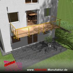 Hängebalkon mit Douglasienbelag, Reling-Geländer 