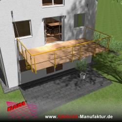 Hängebalkon mit Douglasienbelag, Reling-Geländer 