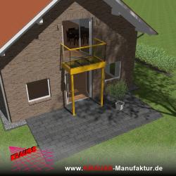 Stehbalkon mit Glasboden und Glasgeländer 