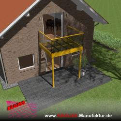 Stehbalkon mit Glasboden und Glasgeländer 