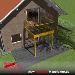 Stehbalkon mit Glasboden und Glasgeländer 