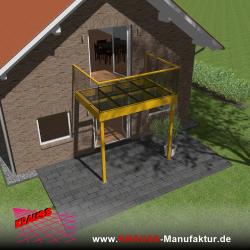 Stehbalkon mit Glasboden und Glasgeländer 