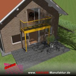 Stehbalkon mit Glasboden und Glasgeländer 