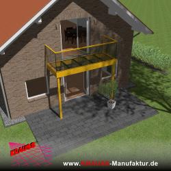 Stehbalkon mit Glasboden und Glasgeländer 
