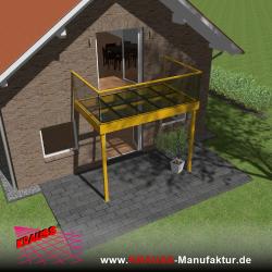 Stehbalkon mit Glasboden und Glasgeländer 