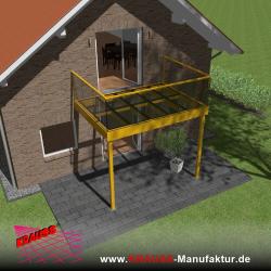 Stehbalkon mit Glasboden und Glasgeländer 