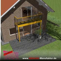 Stehbalkon mit Glasboden und Glasgeländer 