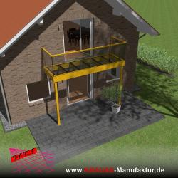 Stehbalkon mit Glasboden und Glasgeländer 