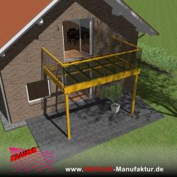Stehbalkon mit Glasboden und Glasgeländer 