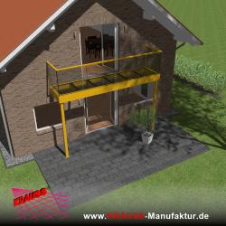 Stehbalkon mit Glasboden und Glasgeländer 
