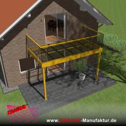 Stehbalkon mit Glasboden und Glasgeländer 