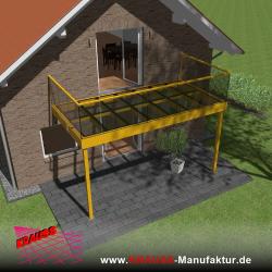 Stehbalkon mit Glasboden und Glasgeländer 