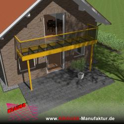Stehbalkon mit Glasboden und Glasgeländer 
