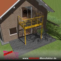 Stehbalkon mit Glasboden und Reling-Geländer 