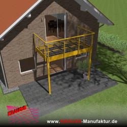 Stehbalkon mit Glasboden und Reling-Geländer 