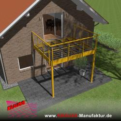 Stehbalkon mit Glasboden und Reling-Geländer 