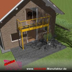 Stehbalkon mit Glasboden und Reling-Geländer 