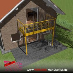 Stehbalkon mit Glasboden und Reling-Geländer 