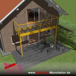 Stehbalkon mit Glasboden und Reling-Geländer 