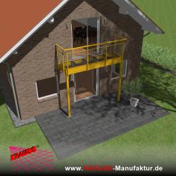 Stehbalkon mit Glasboden und Staketengeländer 